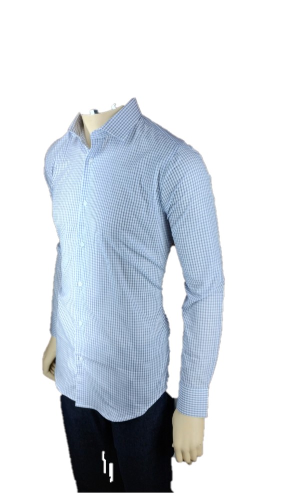 Camisa Masculina Social Xad Peq Azul Branco