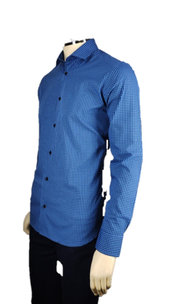 Camisa Masculina Social Xad Peq Azul/Preto