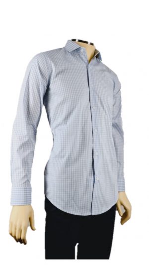 Camisa Masculina Social Xad Peq Azul / Branco