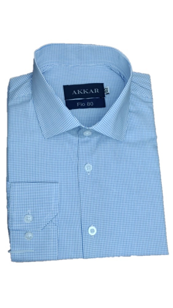 Camisa Masculin A Social Xad Peq Azul/Branco